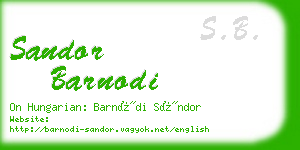 sandor barnodi business card